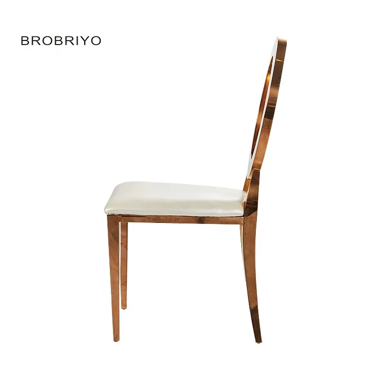 Wedding Furniture Discount Gold Banquet Chair Stainless steel Banquet O back Chair Gold Banquet Chair