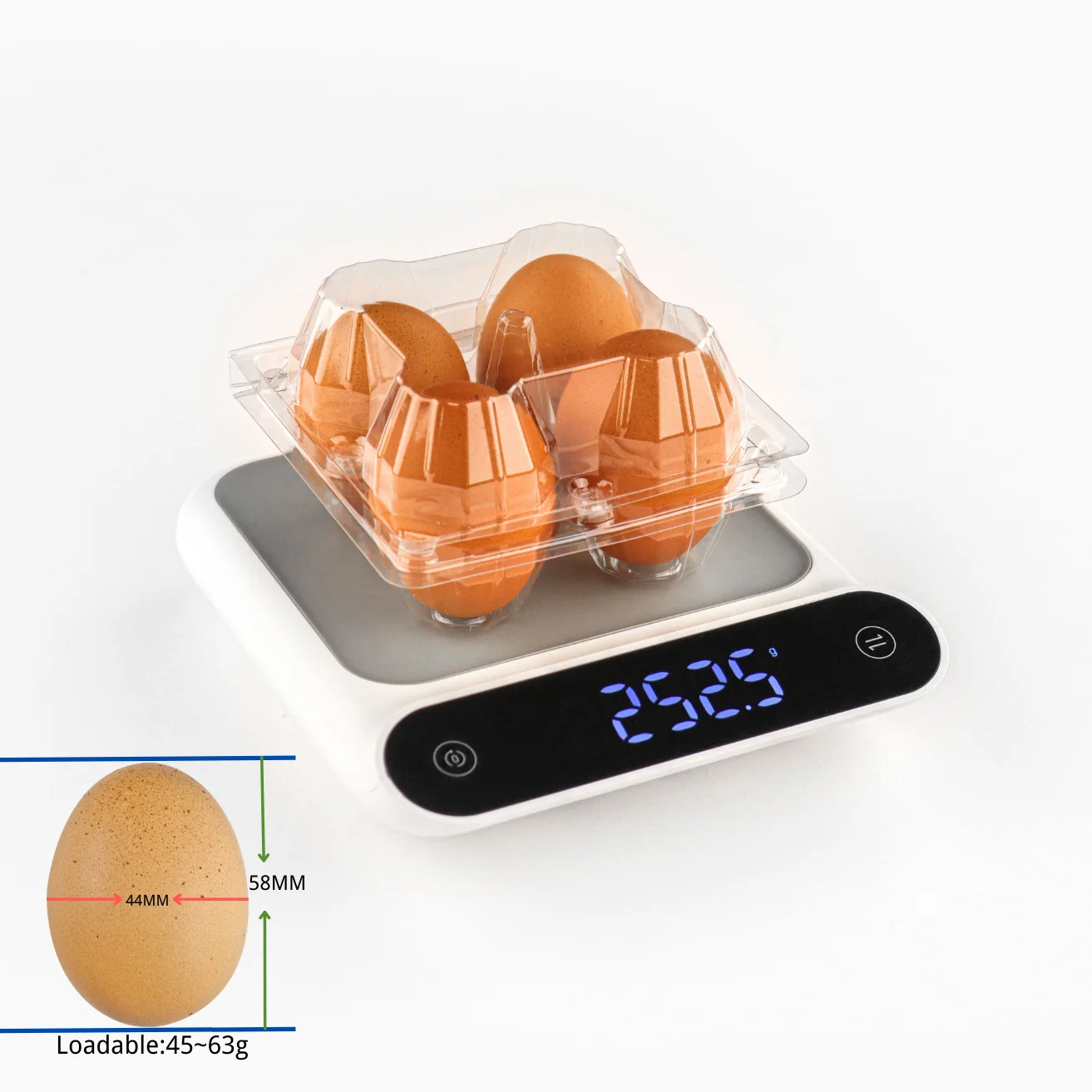Wholesale Customized 4 Cells One-piece Clamshell Disposable Household Kitchen Refrigerator Fresh-keeping PET Plastic Egg Tray