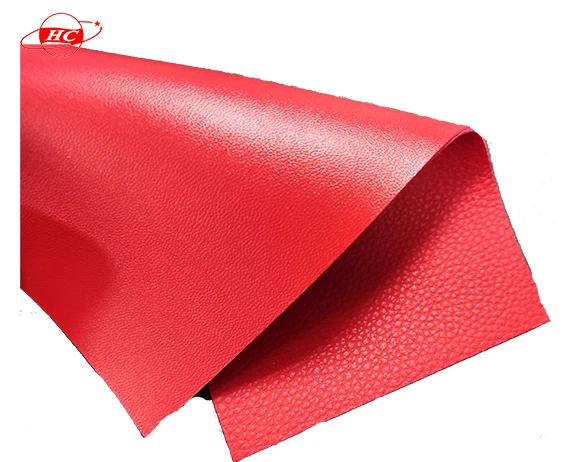 PVC leather for placemat, label, mouse pad,  Lychee pattern customized 1.7mm leather Double-sided two- color leather