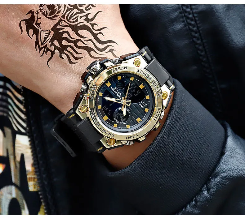 Factory wholesale price chronograph LED waterproof custom brand digital watch sport wrist men watch