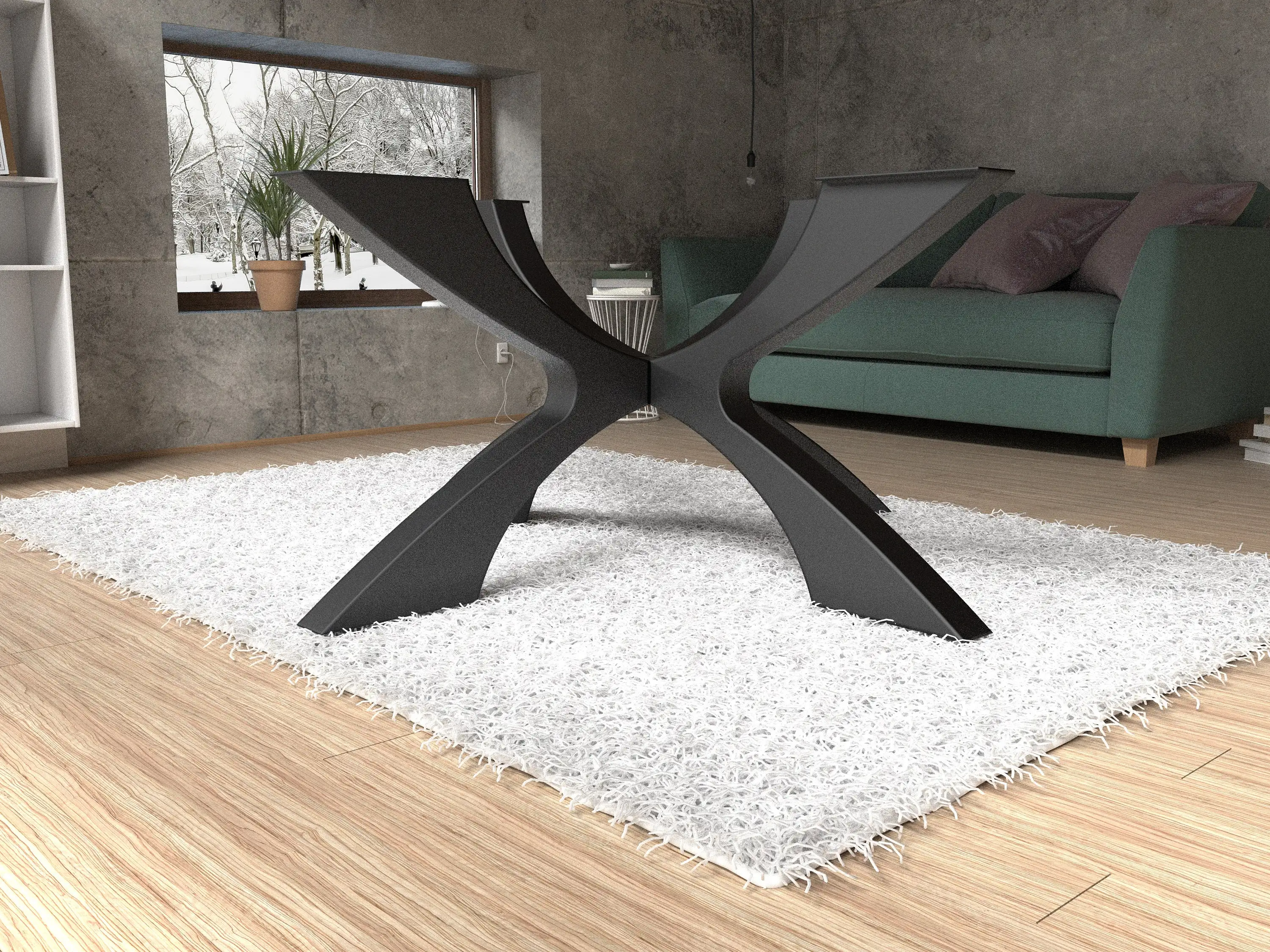 Unique Round Spider X Shape Metal Table Base Rectangular Spider Shaped Dining Table Legs Heavy-duty Metal Base