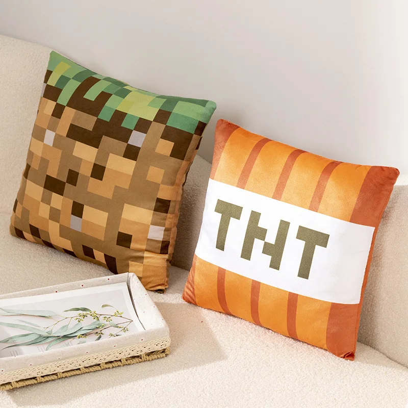 wholesale My World Square doll Throw pillow game with sponge box TNT Minecrafts plush toy