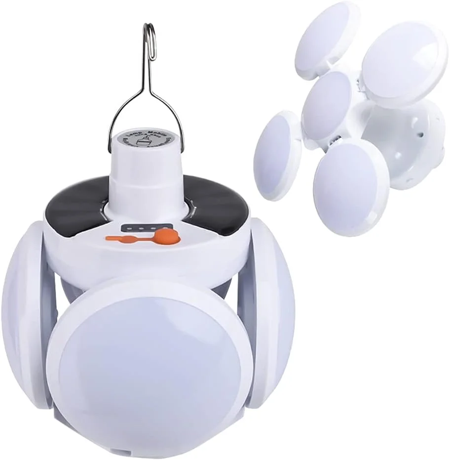 Solar Lamps Folding Bulb Camping Light Led Rechargeable Football Lanterns Emergency Outdoor Market Light Hanging Spotlight