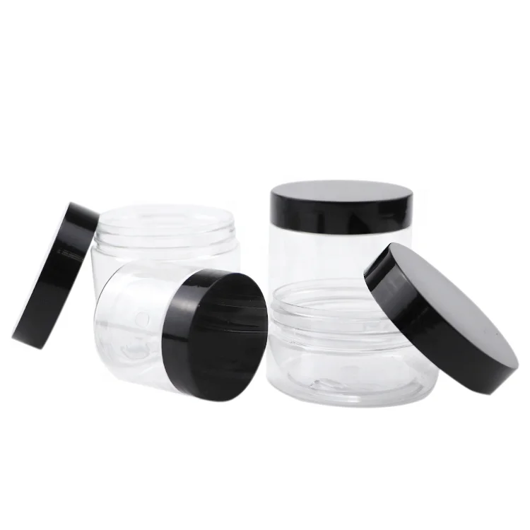 empty 4oz clear wide mouth pet mason spice candy food plastic jar cosmetic cream packaging plastic jars for cosmetics with lids