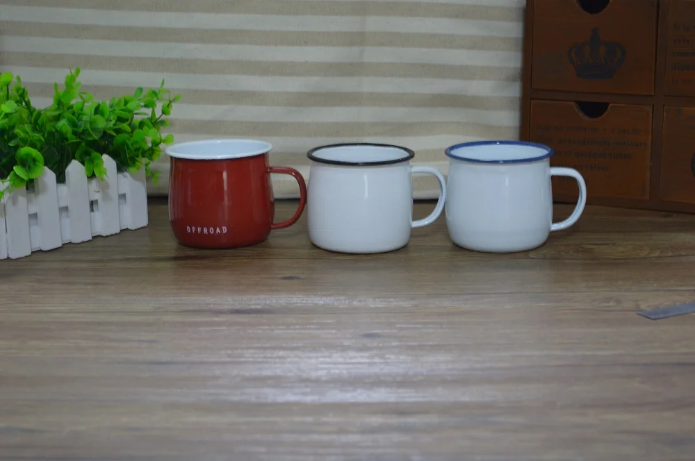 8cm Enamel Belly Mug Coffee Mug,Travel Mug With Handle