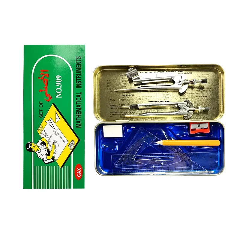 Best Quality 9PCS Geometry Math Set Mathematical Instruments Rulers Compass Set For Girls Kids