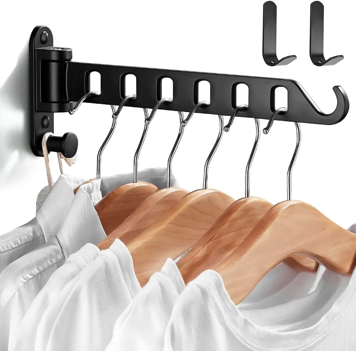 Pack of 1 Foldable  Wall Coat Rack Clothes Hanger  for Bedroom Laundry Room and bathroom