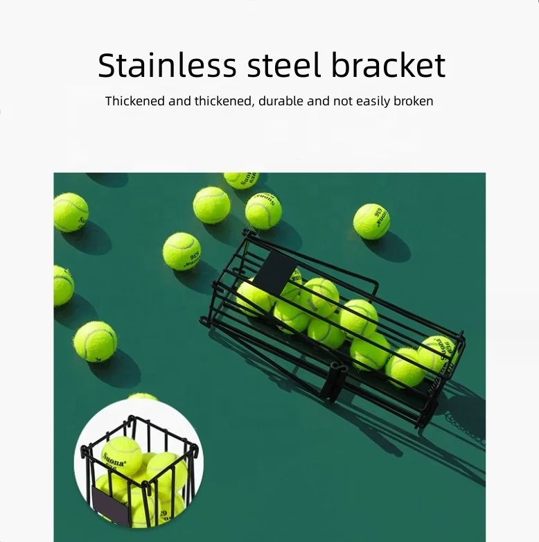 Portable Automatic Tennis Ball Picker with PU Carry Basket for Ball Collection and Storage