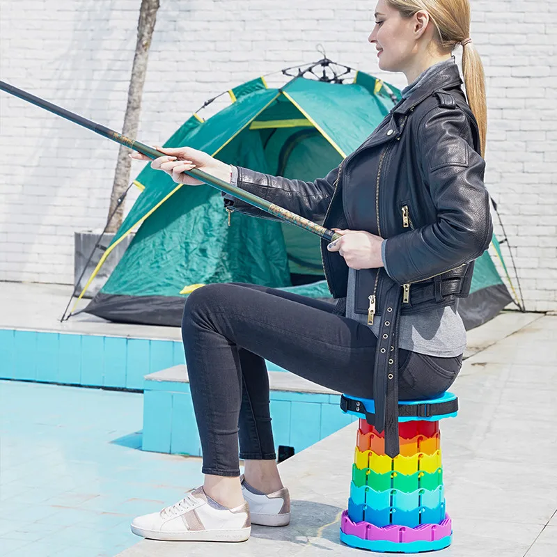 
Wide Application Innovative Foldable Design Collapsible Retractable Portable Lightweight Folding Stool 