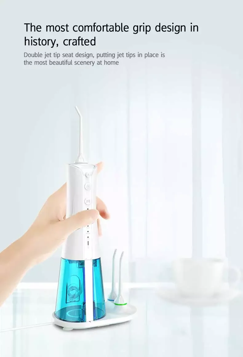 Professional  Manufacturer of Cordless Dental Electric Water Flosser  with 6 Jets and 2 Toothbrushes Oral Irrigator