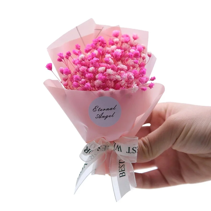 wholesale handmade dried flowers bouquet mini babybreath flower for valentines day