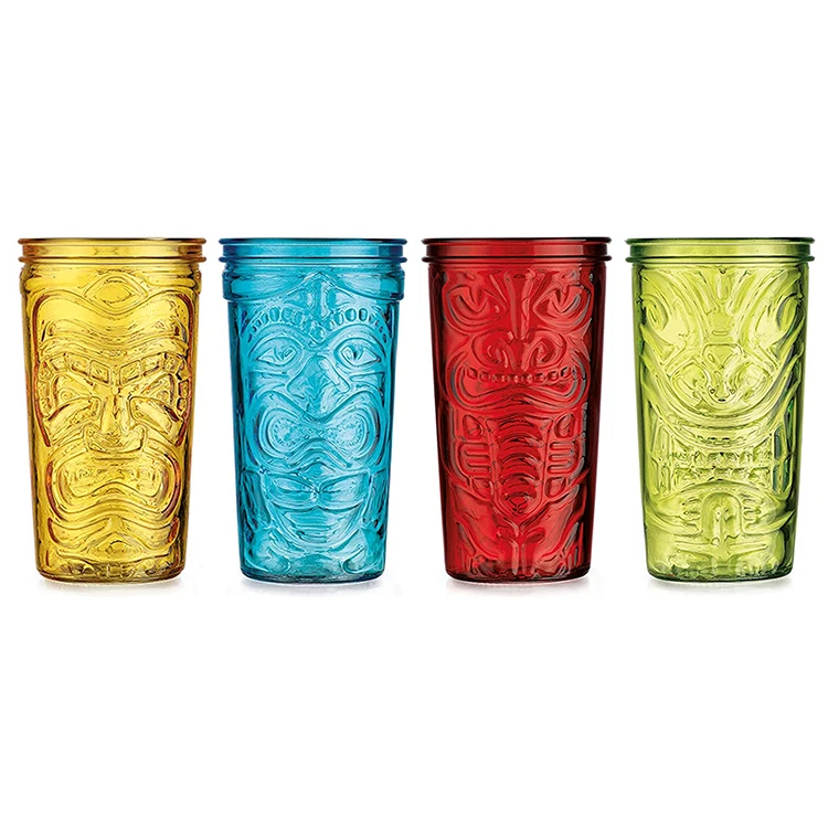 High Quality Colorful Tiki Wine Glass glassware