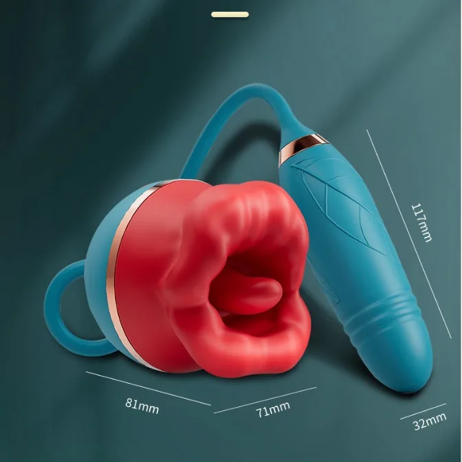 women vaginal massage adult sex toys 2 in 1 thrusting and mouth licking vibrator for clitoral masturbation
