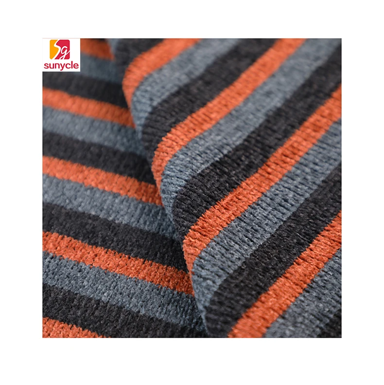 Knitted Yarn Dyed Melange Polyester Chenille Sweater Fabric For Sofa