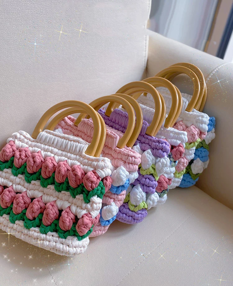 Wholesale Handmade product womens and girls Woven Bag Diy Material Bag Gift For Girlfriend Cross Body Handbag