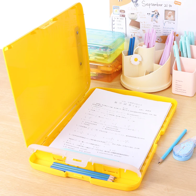 SUNSHING Nursing Plastic Clipboard With Storage Exam Document Filing Storage Case Office Supplies A4 Clipboards File Folder Box