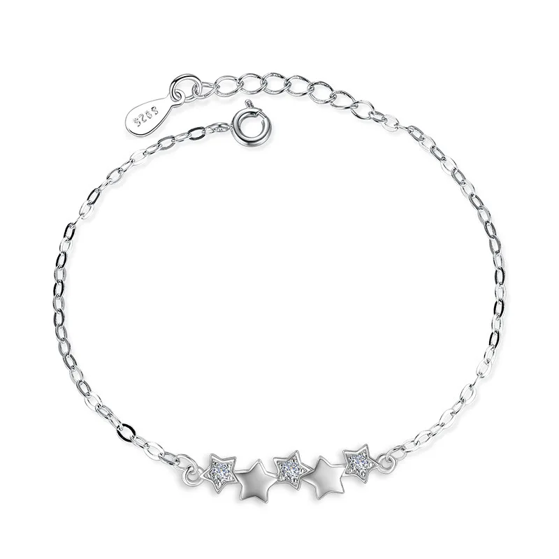 New Arrival Beautiful Small Stars Copper Silver Bracelets Top Quality For Girls Bracelets