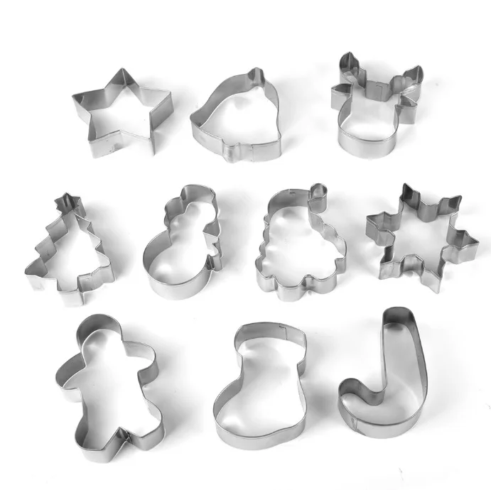 Christmas Tree Gingerbread Man Snowman Stainless Steel Cookie Mold Christmas Series Cookie Cutting Mold