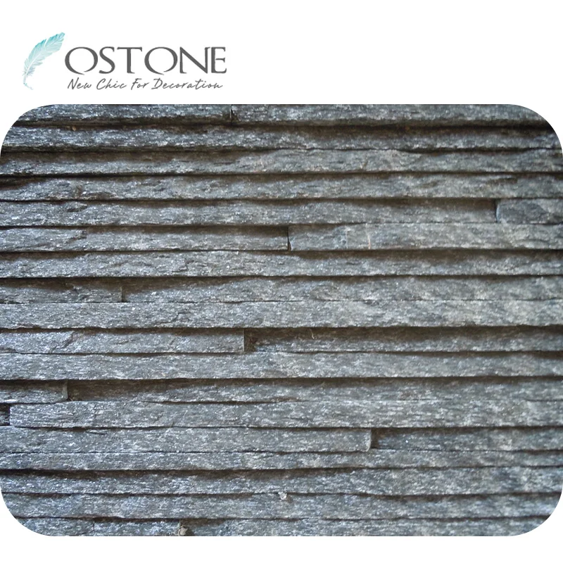 Black Quartz Flow Board Waterfall Stone/Natural Stone Exterior Wall Cladding