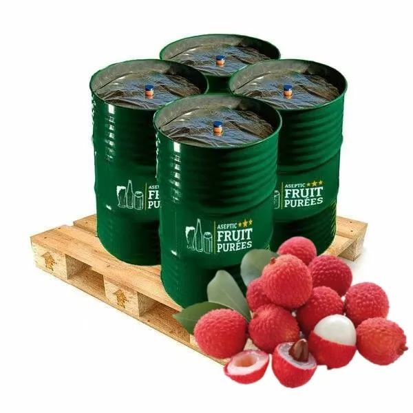 Brix 68 TA 0.8 aseptic bag drum 200kg Pure Natural Beverage drink raw material fruit Puree pulp litchi juice concentrate