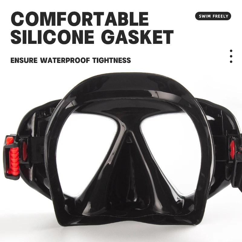 Transparent Silicone Skirt Strap Mask Tempered Glass Lens Goggles swim diving clothing accessories Snorkel Scuba Mask For Adults