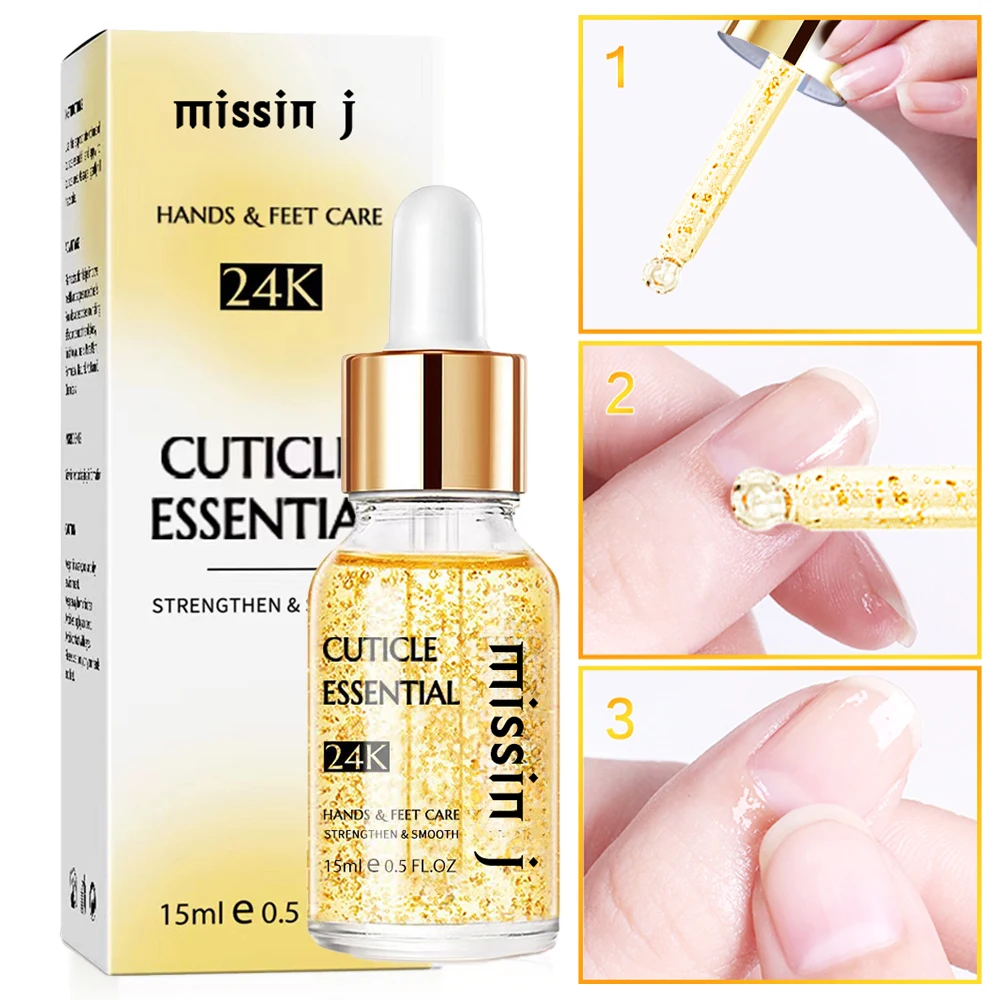 Private Label 24K Gold Foil Flakes Cuticle Revitalizer Nutrilon Oil Custom Logo Nail Growth Nails Essential Cuticle Oil With Box