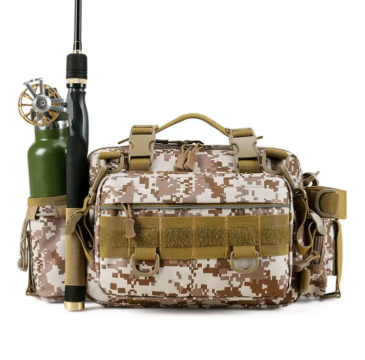 Fishing Equipment Waist Shoulder Fly Carp Bass Bait Reel Wallet Outdoor Fishing Bag Backpack Waterproof