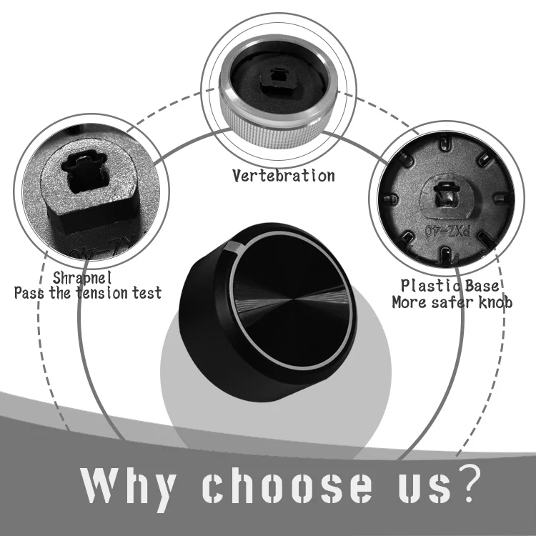 modern design knurled machine switch knob coffee burner oven door knob gas oven knob