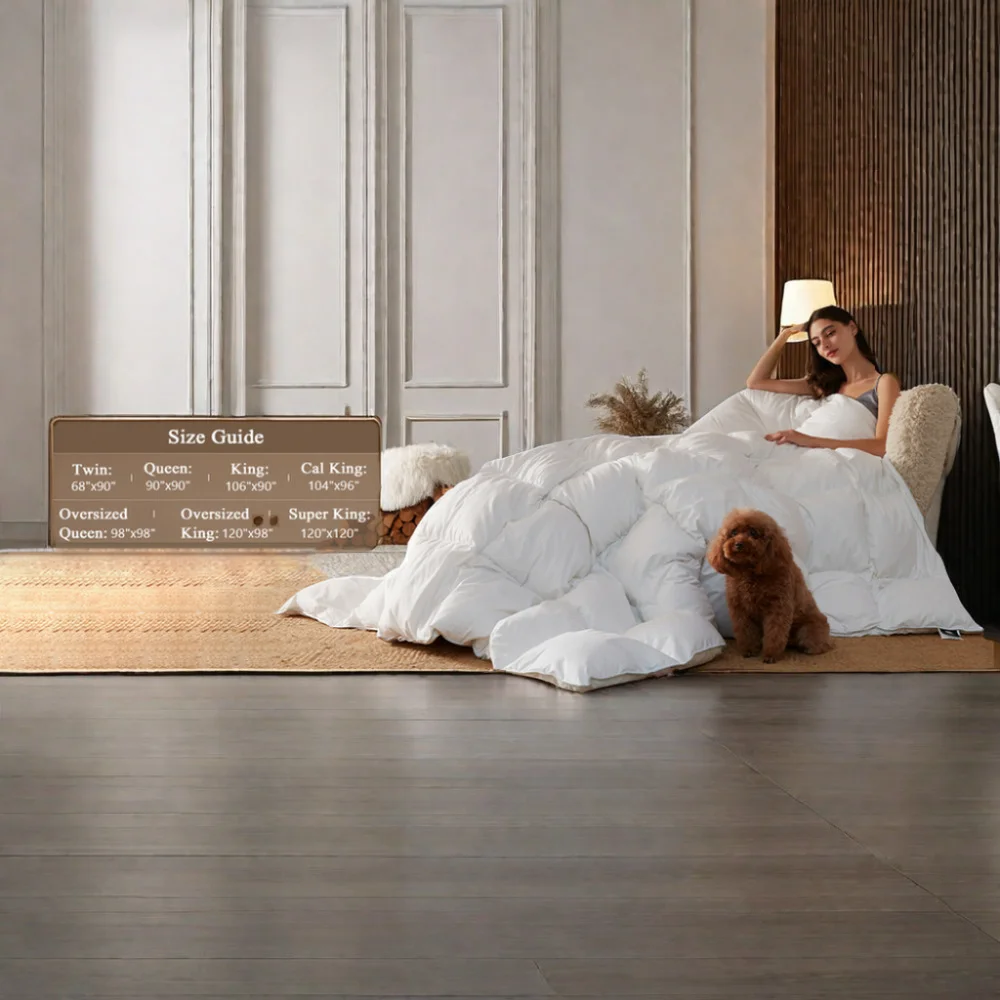 Luxury Hotel Goose Feathers Down Comforter Super Soft 100% Cotton Cover Heavy weight extra warm goose down quilt