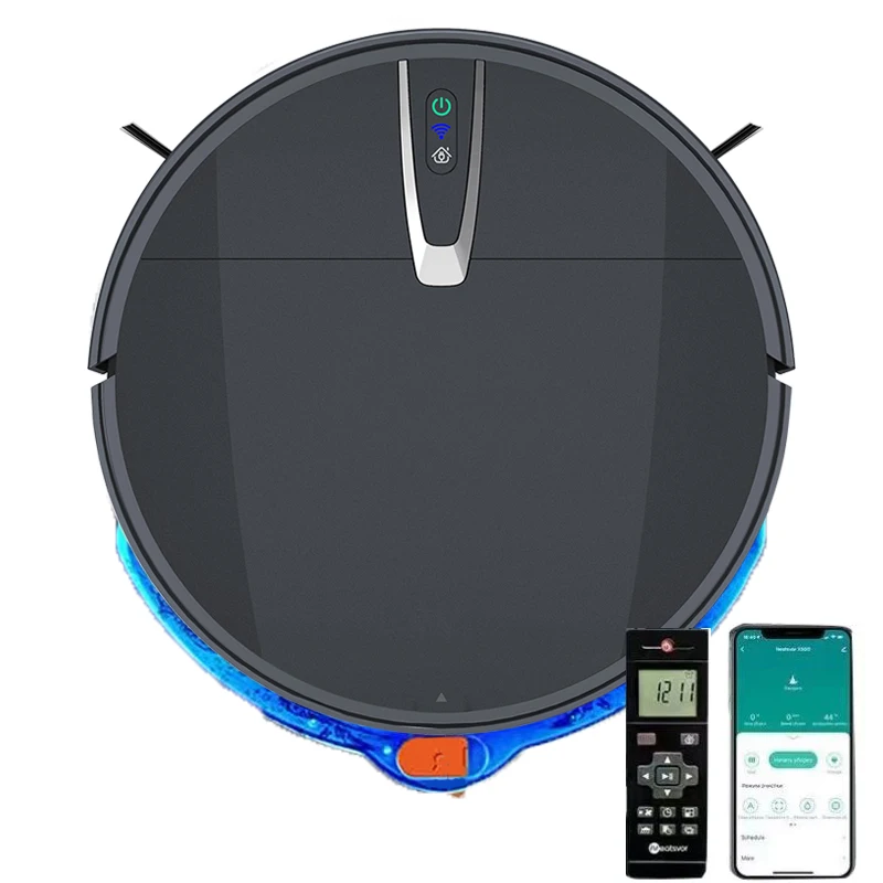 4400mAh Automatically Recharge Robot Vacuum Cleaner 3500pa Suction Power Gyroscope Navigation WIFI Works With Alex Google
