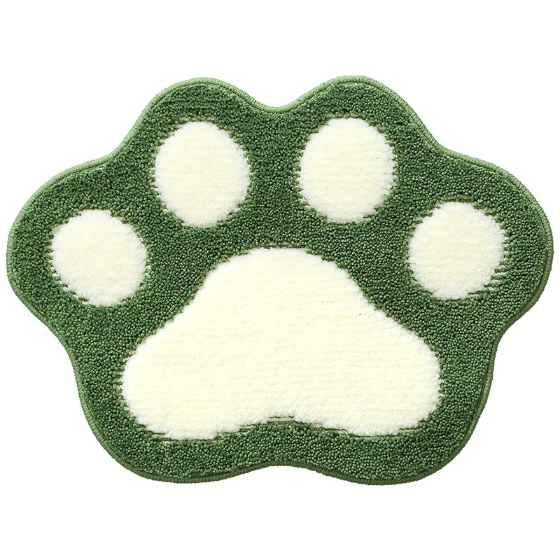 Fluffy Sheepskin Tuft Rug Bathroom Non -Slip Mat Water Absorbent Mat Cute Cartoon Cat Paw Rug