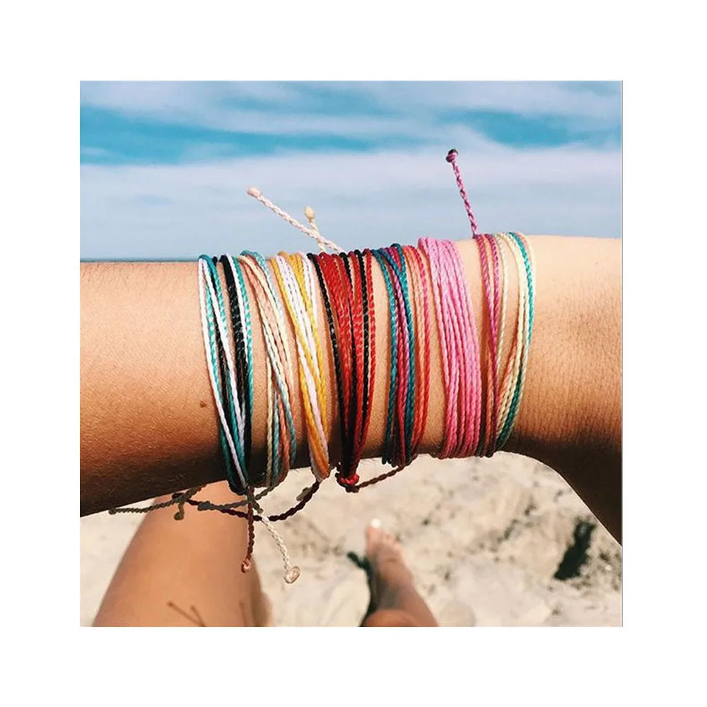 Bohemian Wax Wire Hand Woven Bracelet Multi-Color Rope Braid Friendship Bracelet For Women