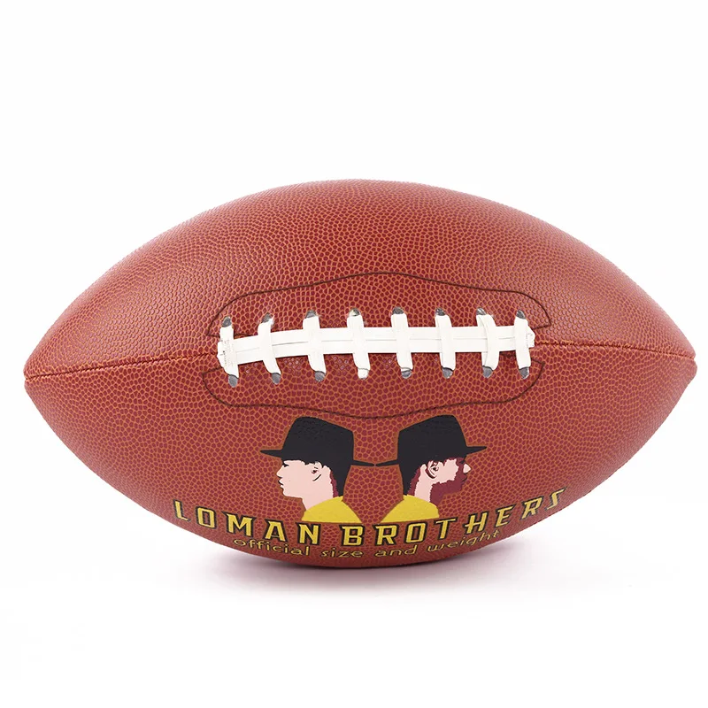 High Quality Custom logo leather pu football professional brown rugby size 3 6 9 american football