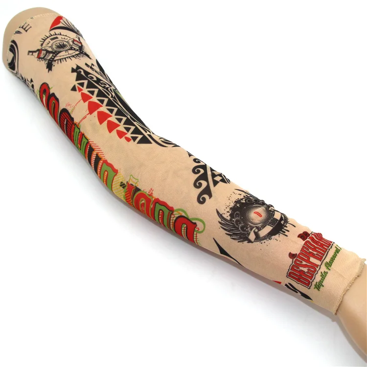 Wholesale Nylon Fake Tattoo Sleeves Decorative Arm Sleeves Custom Seamless Fake Tattoo Arm Sleeves