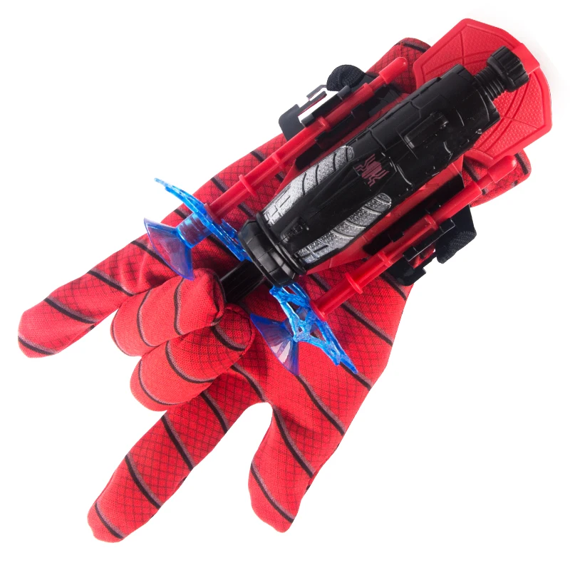 LONGXI Spider launcher cosplay shooting game children role-playing boys suction cup softball gun hero man for kid red