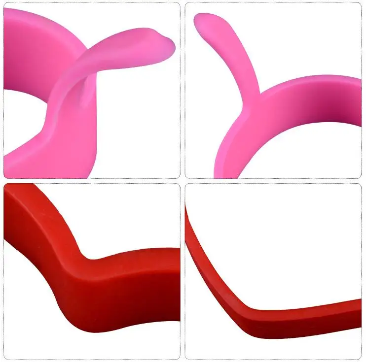 Hot sale Heatproof Non stick silicone Fried egg mold with handles Heart shape egg ring