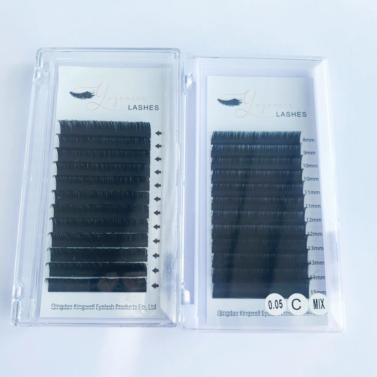 Free Sample C CC D DD Curl 0.07 mm Thickness Mix Length Korea PBT Fibre Flat   Private Label Black Eye Lashes Eyelash Extensions
