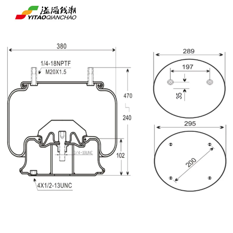 Для fleetrite пневматическая подвеска прицеп высокое качество подушки безопасности для прицеп для грузовика пневматическая Весна 1R14-241 1685174C1 W01-358-8050