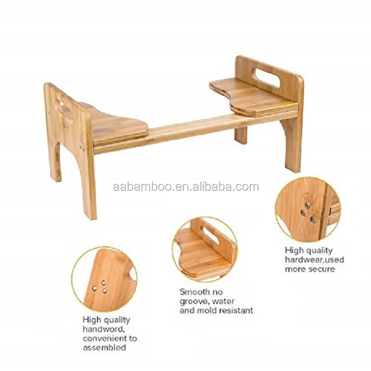 Bamboo bathroom squatty potty toilet stool