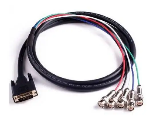 High Quality DVI - I to 5 RGB RGBHV BNC Y CABLE HDTV DVI 24+5 male to 5 BNC female audio and video composite cable