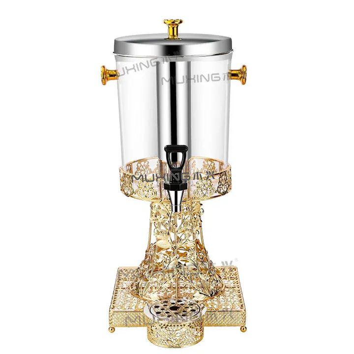Catering Equipments Luxury Golden Bringbring Diamond Beverage Drink Jug Juice Dispenser