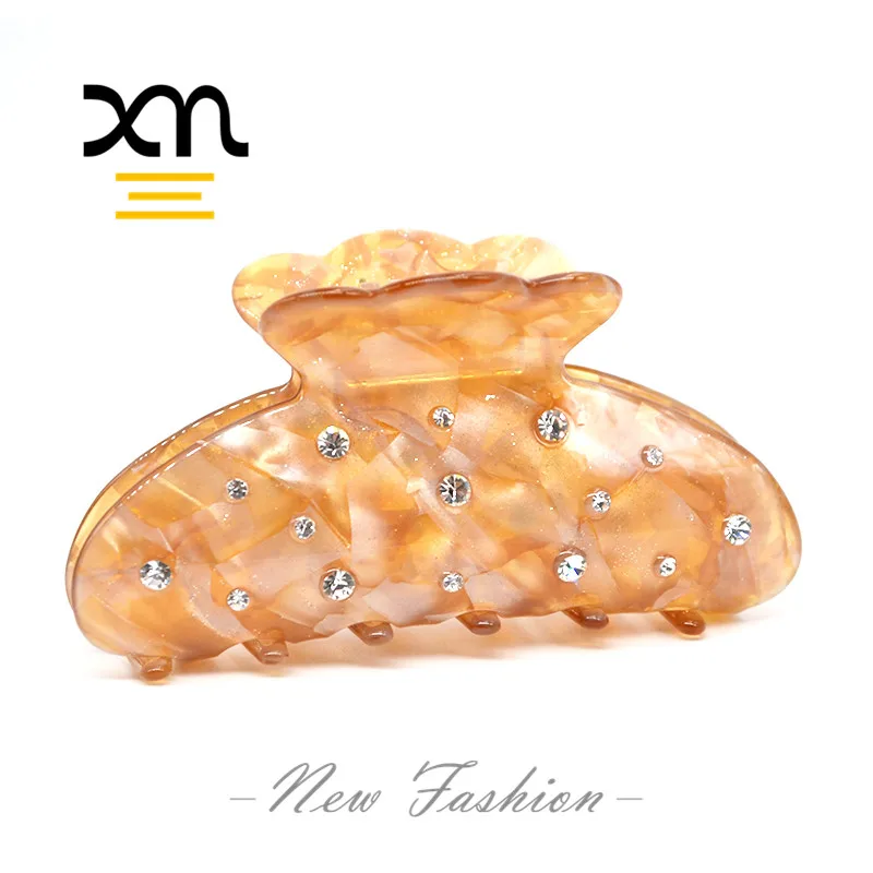 china factory direct hair claw clip rhinestone high quality acetate glitter hair claw crystal manufacturer custom hair clam jaw