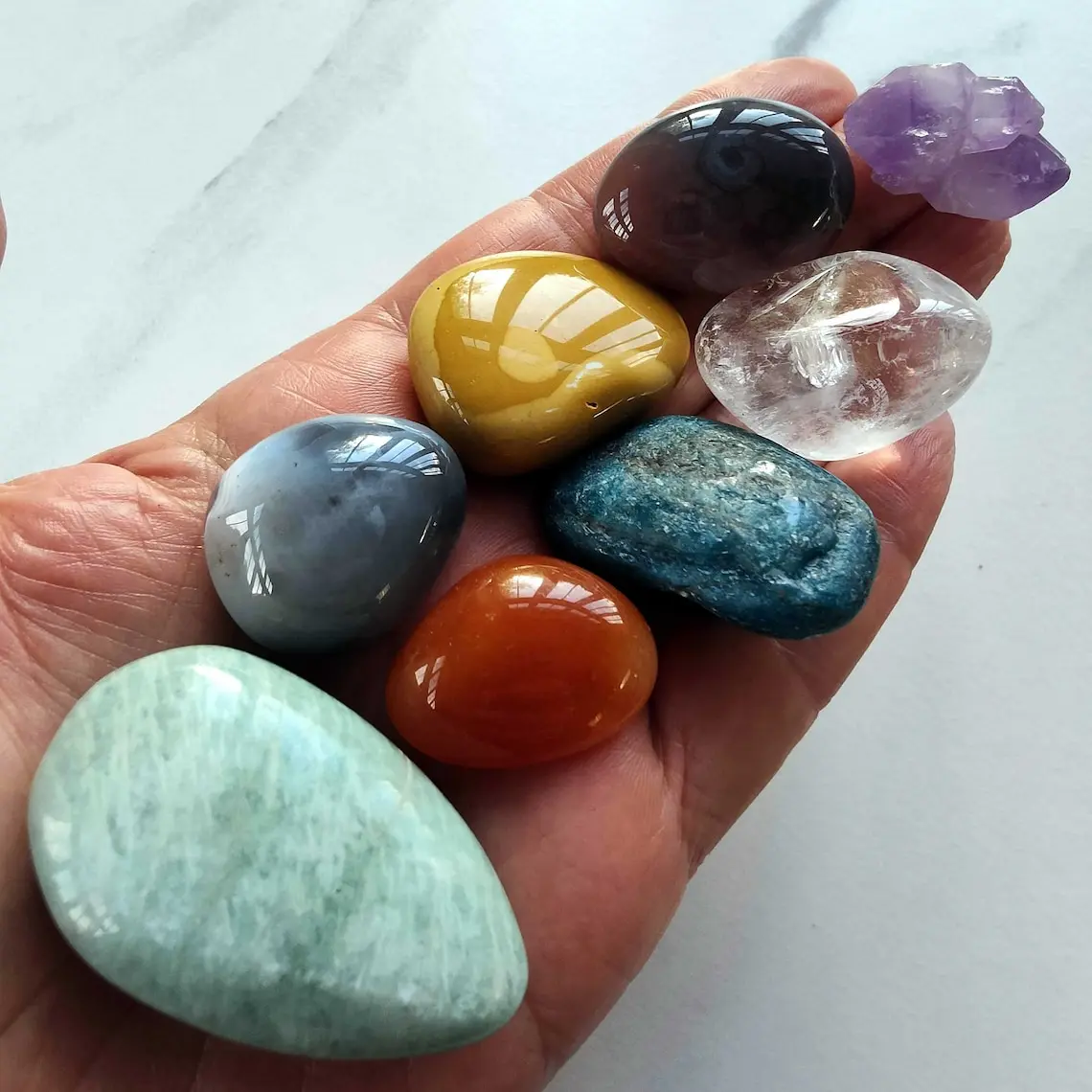 Wholesale High Quality Crystal Healing Reki Chakra Crystal Set Kit Gift Box