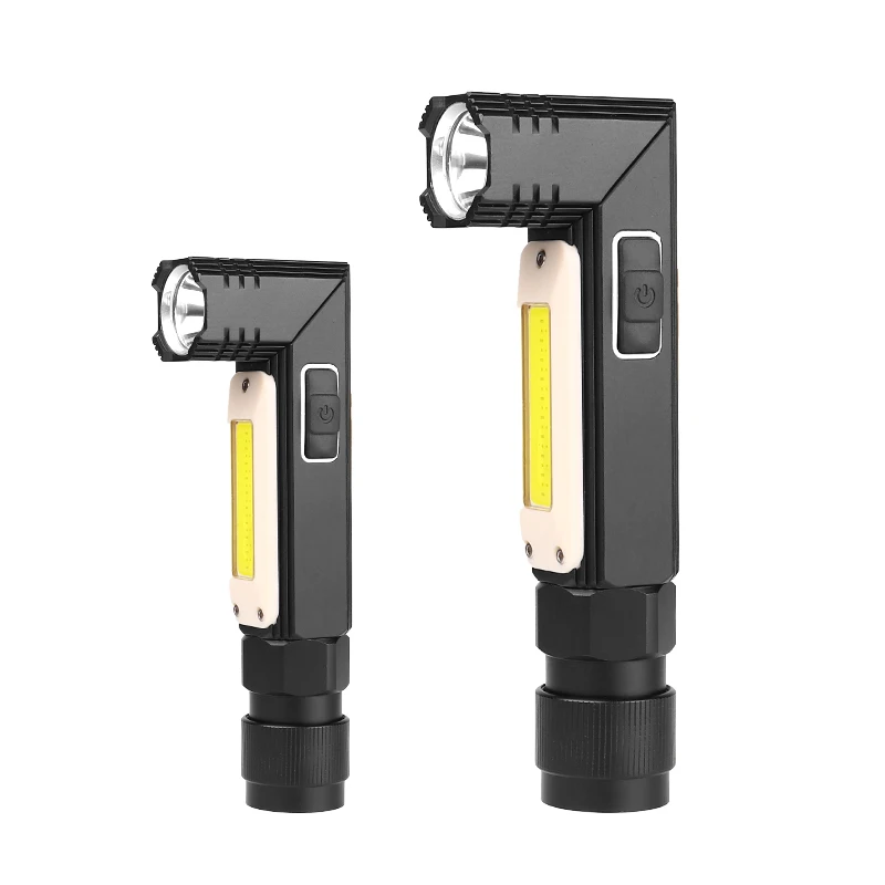 Multifunction Flashlight Work Light 5 Lighting Modes USB Rechargeable Torch Waterproof 90 Degree LED Torch Flashlight
