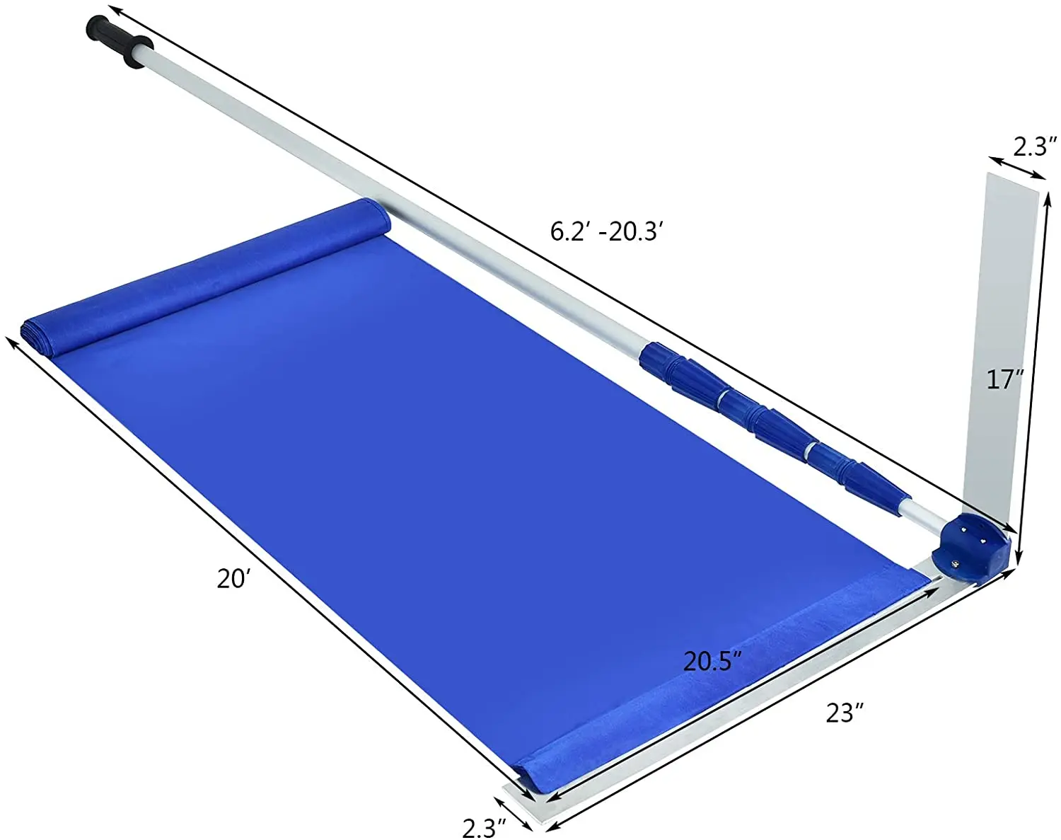 Extendable Snow Roof Rake for House Car Shelter with Tear-Resistant Snow Slide