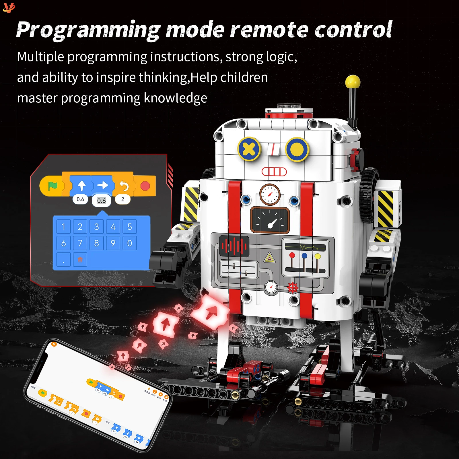 Newly Release Educational STEAM STEM Toy Programming Cute White Robots Intelligent App Control 475pcs Building Blocks Toys Set