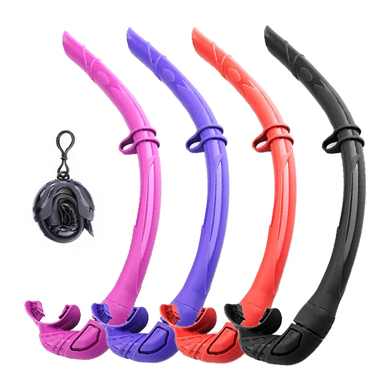 Custom wholesale diving tube Snorkel Breathing Tube full silicone swimming snorkeling Scuba diving equipment for Adults