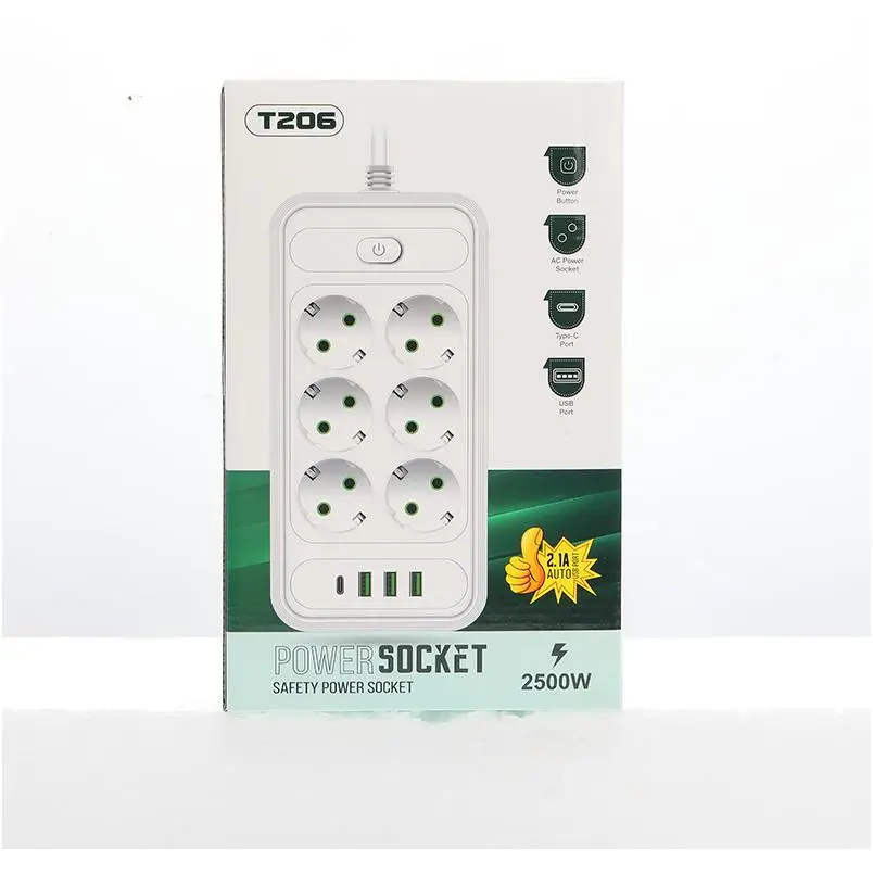 Штепсельные розетки с Usb-разъемом rca типа 2 5 контактов Ip67Plug штепсельные вилки настольный штекер Европейский мужской стол 6 футов