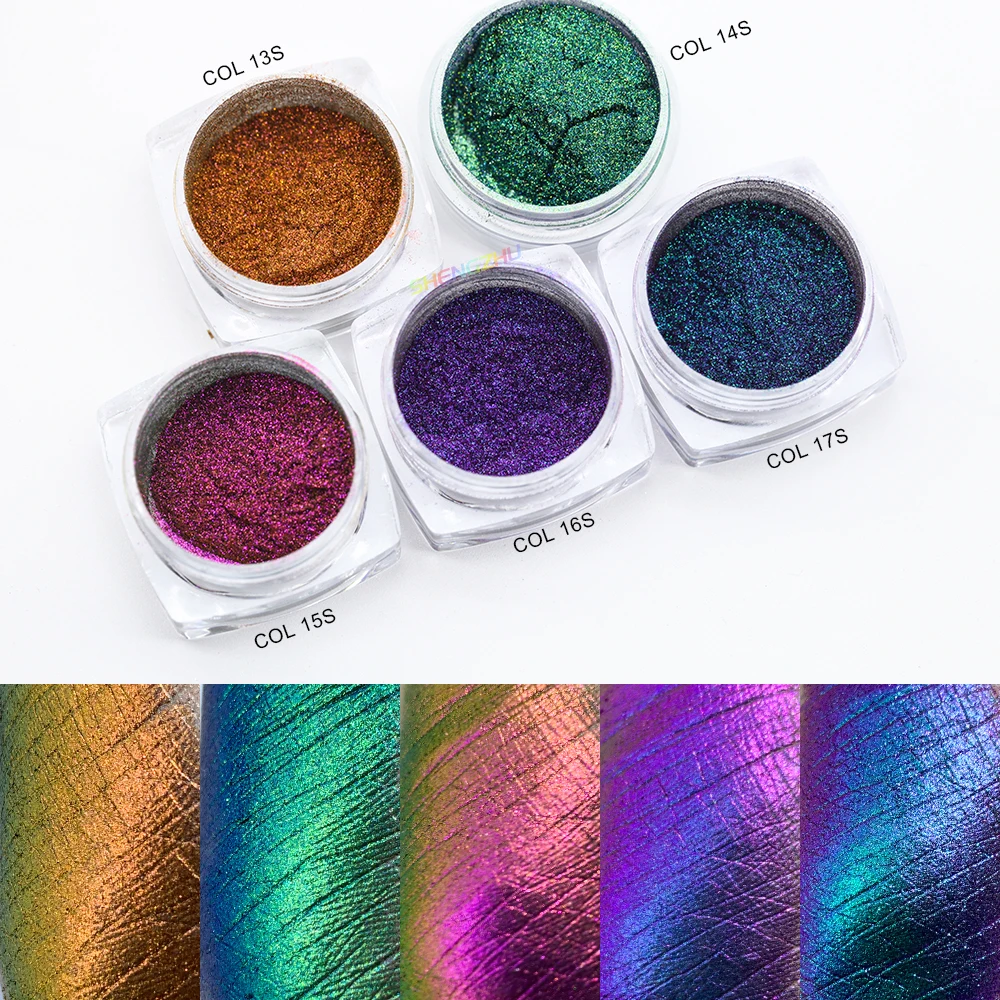 Cosmetic Grade Color Shift Chameleon Mica Color Loose Aurora Eyeshadow Multichrome Pigment Powder