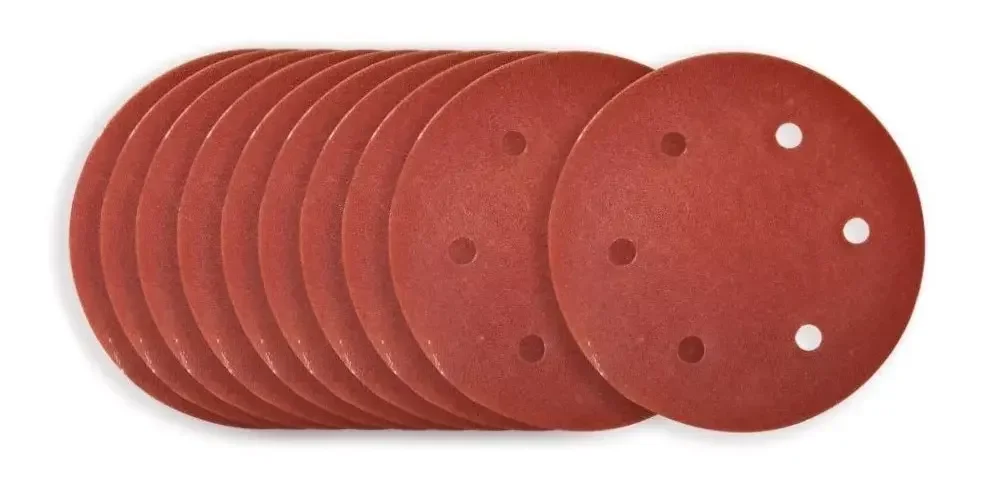 7/8/9 inch hook and loop no-hole aluminum oxide red sandpaper disc sanding disc for Sanding &Polishing